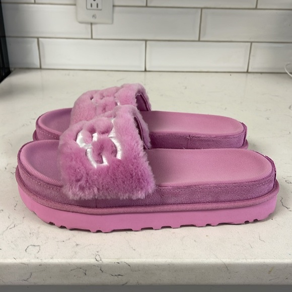 UGG Laton Fur Slide 111236 Wildflower Fluff Size 8 - Picture 10 of 16